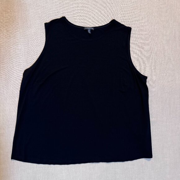 Eileen Fisher Woman Black Sleeveless Tank Top Plus Size 3X - Picture 1 of 4